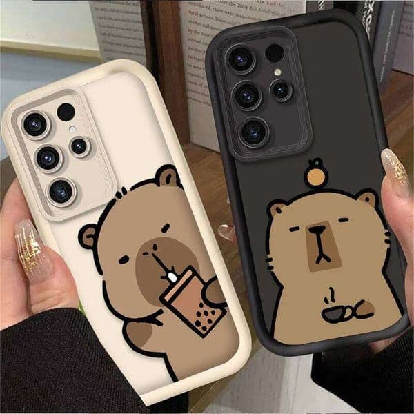 Cartoon Cute Capybara Phone Case for Samsung Galaxy S24 S25 S23 Ultra S22 S21 Plus FE A36 A56 A26 A16 A06 A15 A25 A35 A55 5G J260205