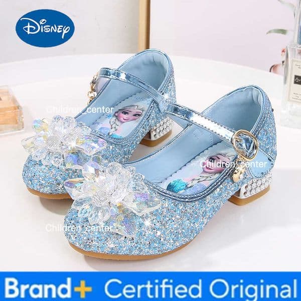2024 Spring New Childrens Shoes Ice And Snow Romance Princess Elsa Shoes Girls Fashion Sandals Crystal Princess Shoes H260226
