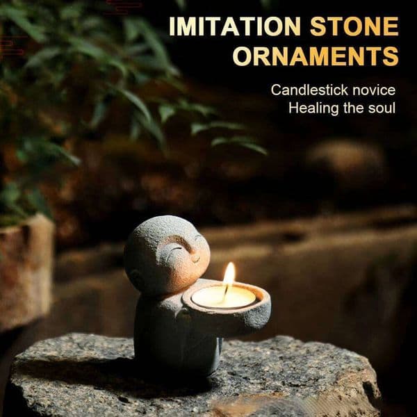 Simplistic Statue Candle Resin Statues Vintage Buddha Tealight Holder for Home Office Chinese Accessories C260226