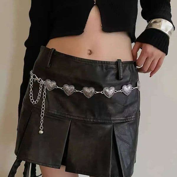 New Korean Y2K Ethnic Style Heart Tassel Waist Exaggerated Single Layer Belt Body Chain Women's Party Fashion Jewelry Gift Y260225