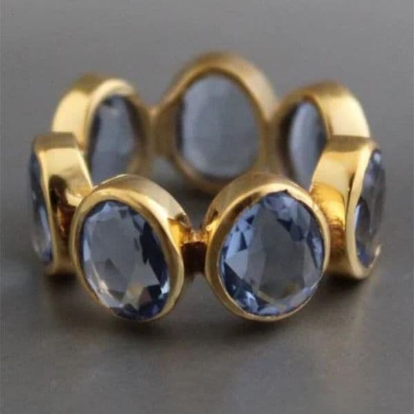 KSRA Fashion Minimalist Creative Blue Color Round Zircon Rings Trend For Women Party Accessories Gifts Custom Jewelry 260206