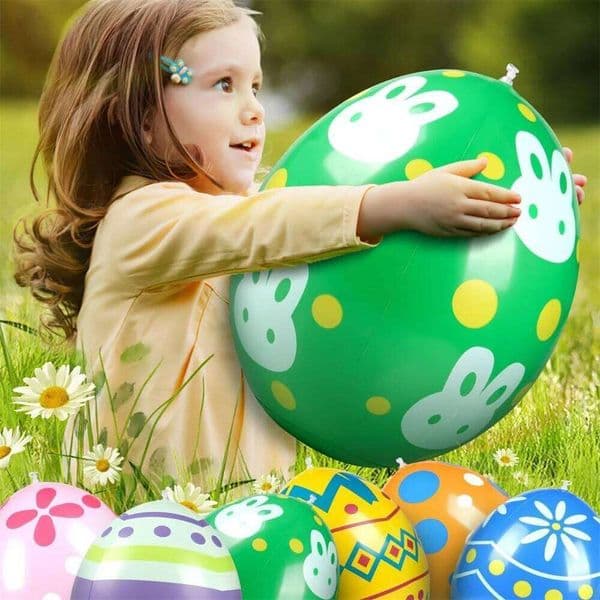 Giant PVC Inflatable Ball Outdoor Garden Pendant Ornament 35x27cm Balloon Party Easter Egg Decorations for Yard 26Y0226