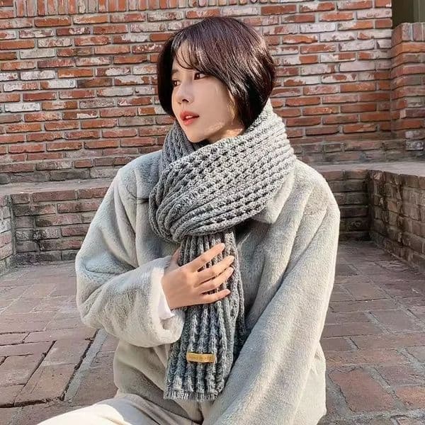 Women Cashmere Blend Scarf Winter Warm Thicken Solid Color Shawl Wraps Female Thick Wool Neckerchief Blanket 260207