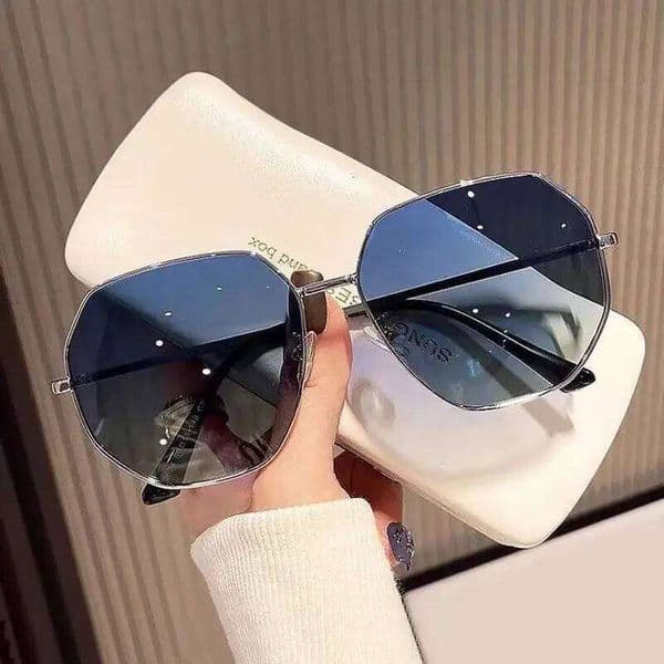 Fashion Hexagon Sunglasses Retro Metal Frame Polygon Square Protection Vintage Trendy Eyewear UV400 Shades S260225