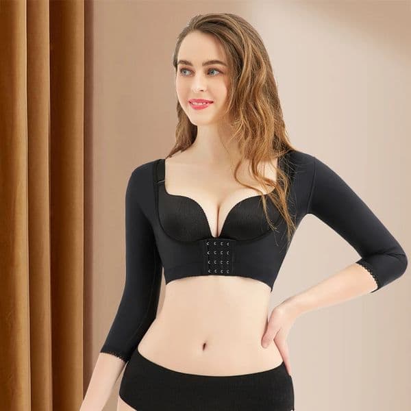 Humpback Posture Corrector Breast Support Shaper Bra Women Upper Arm Post Surgery Compression Faja Shapewear With Long Sleeves 260129
