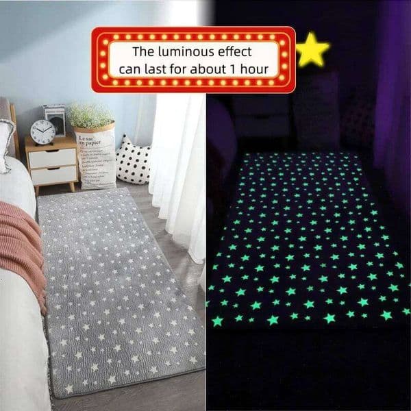 Luminous Carpet For Living Plush Soft Children Kids Bed Room Fluffy Floor Carpets Bedside Anti Slip Rug Sofa Glow Mat H260226 thumbnail 2