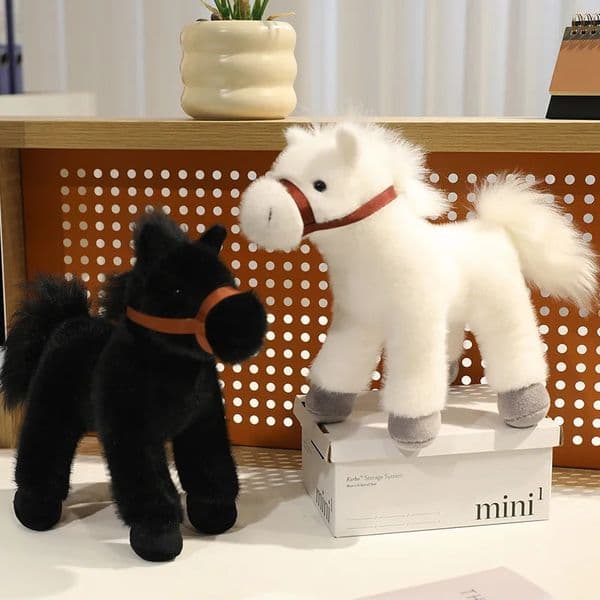 30cm High Quality Super Realistic Plush Toys Stuffed Animal Standing Horse Plush Dolls Room Decor Funny Birthday Kids Gift 260203BJ