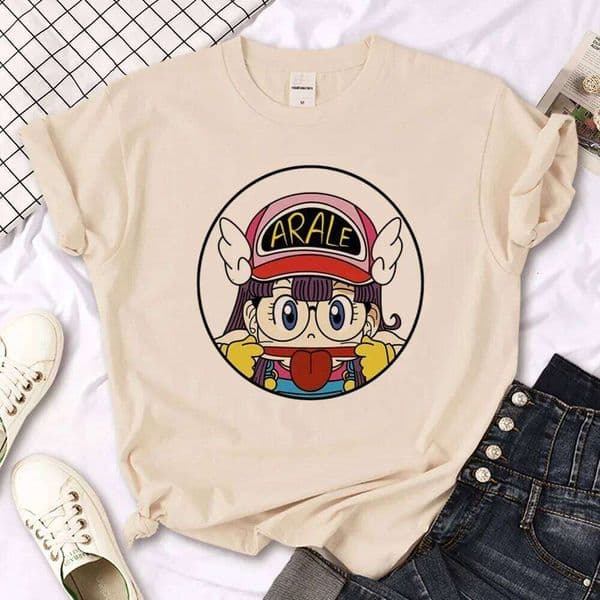 Arale T-shirts Graphic Japanese Manga Tshirt Female Y2k Clothes Women Clothing H260226