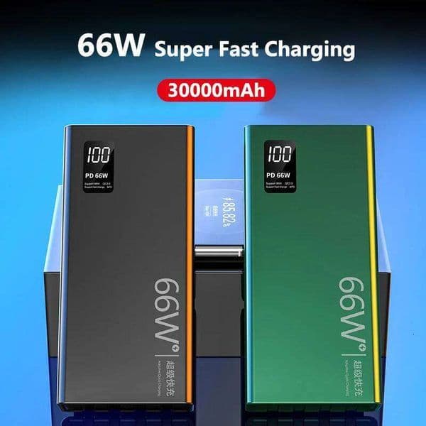 30000mAh Power Bank With Cable 66W Fast Charging Powerbank External Battery Pack for iPhone 17 8 Poverbank H260227
