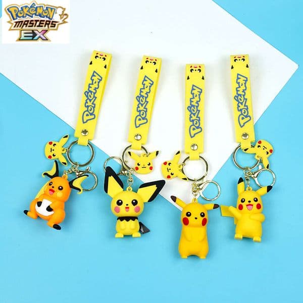 Pokmon Pikachu Keychain Cute Psyduck Snorlax Squirtle Plush Doll Unisex Backpack Pendant Wholesale W260227