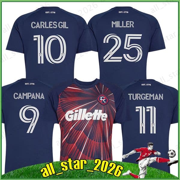 26/27 New EnGlAnd Revolutions soccer jerseys LANGONI YOW CAMPANA TURGEMAN CARLES GIL POLSTER RAINES Fans version 2026 Home Away Men kids kit socks Football Shirts