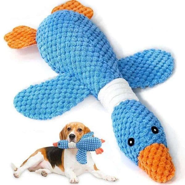 New blue dog cat double color goose tough bite chew sound plush toy pet supplies 26Y0227