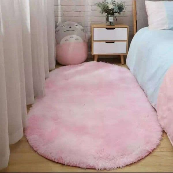 VIKAMA Soft Bedside Oval Girl Rug Bedroom Carpet For Live Room Winter Warm Floor Mat Doormat Home Decoration H260227