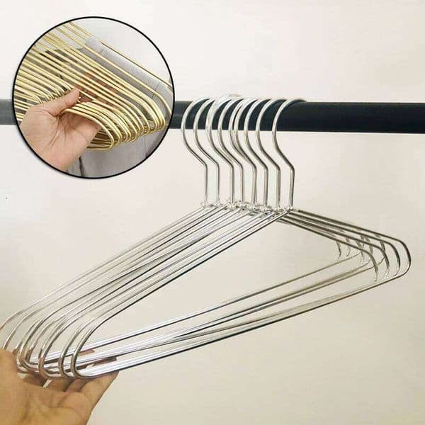 10pcs Silver/Gold Aluminum Alloy Durable Clothes Hanger For Coats Skirts Pants Dress 26Y0227