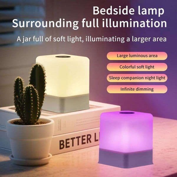 RGB White Led Table Lamp Rechargeable Bedroom Bedside Night Desk Bar Room Decor Ambient Lighting Mood Light Book Reading Z260227
