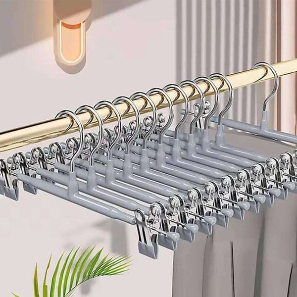with Clips 5/10Pack Adjustable SkirtHangers Women Non-Slip Trousers Hanger Jeans Clothes Hangers for Pants 26Y0227