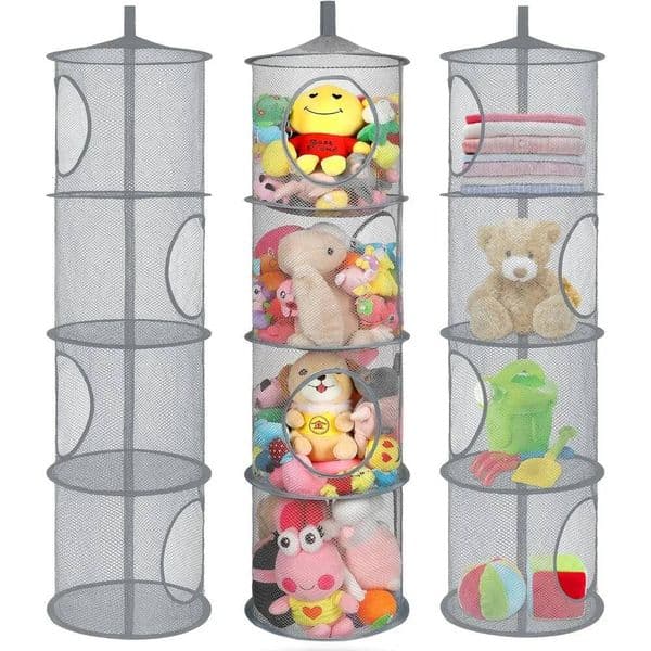 Bestseller 4-Layer Hanging Toy Storage Bag Foldable Organizing Mesh Suitable for Storing Toys Gloves Hats Socks and Other Items ddmytues