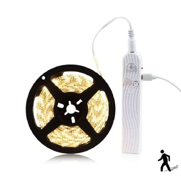 Waterproof Kitchen Cabinet Tape Motion Sensor Strip Light 5V Wireless PIR LED Battery Stairs Wardrobe Lamp Z260227