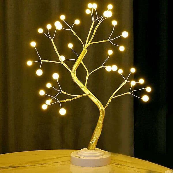 36 LED Ball Table Lamp Switch Tree Fairy Light Night Lights Home DIY Party Wedding Bedroom Christmas Decoration Gift Z260227