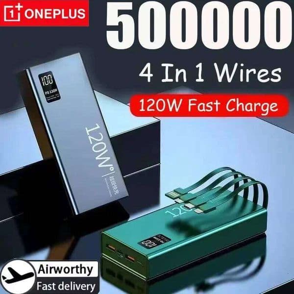 Oneplus 120W 50000mAh High Capacity 4 in 1 Cables Fast Charging Power Bank Portable Charger for iPhone H260227
