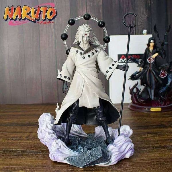 Naruto Anime Model 28cm Uchiha Madara Action Figure PVC Statue Collectible Kids Toys Gift T260226