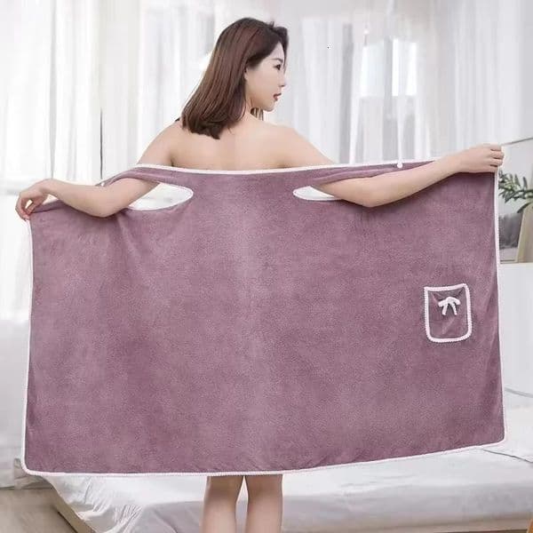 Multi-Function Women 80135 Size Sling Sexy Tube Top Can Wear Bath Towel Soft Absorbent Bathrobe Coral Fleece 260206 B2