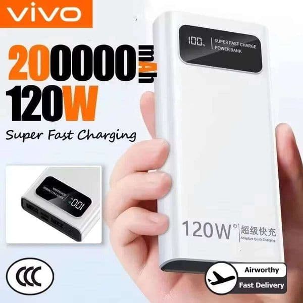 120W 200000mAh Large Capacity Bank Super Fast Charging Portable Emergency Battery Supply Mobile Power For Iphone H260227
