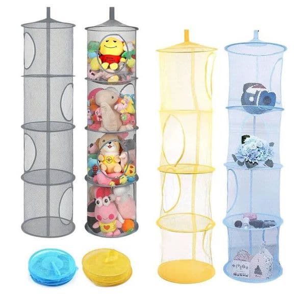 Bestseller Hanging Mesh Storage Holder Collapsible Space-Saving Plush Toys Organizer for Gloves Hats Socks Storing Drying Basket 110cmX30cm ddmytues