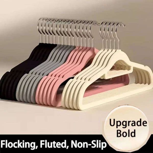 10Pcs Flocked Home Non-slip Velvet Hangers Elegant Coat Clothes Strong Durable Racks Hanger 26Y0227