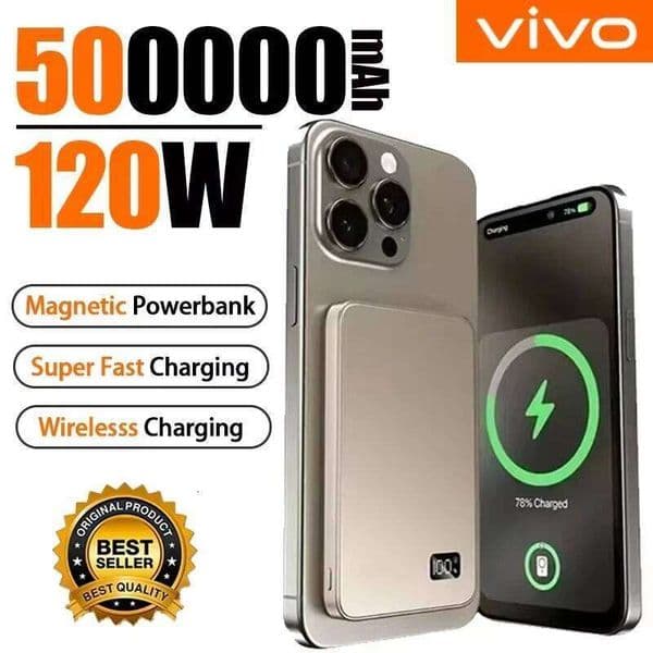 50000mAh Portable Magnetic Wireless Power Bank PD22.5W Fast Charging External Battery For iPhone H260227