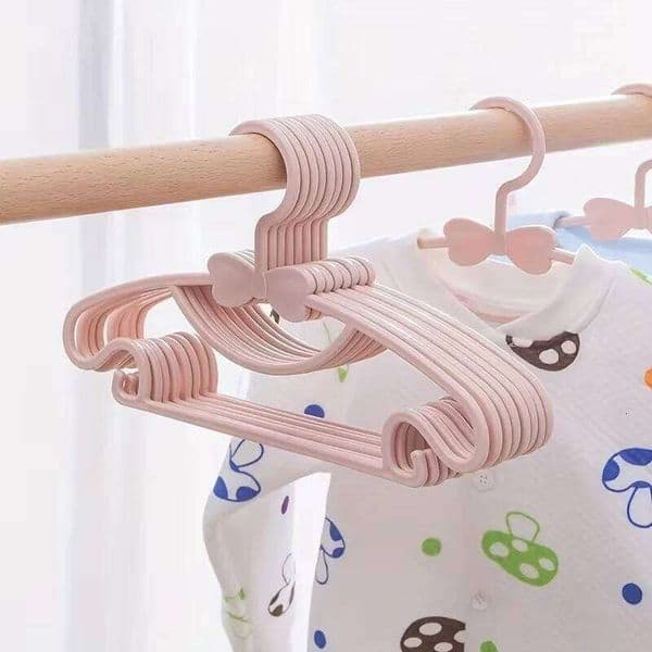 10-100PCS Kids Plastic Hangers Portable Windproof Rack Cute Bow Design Space Saving Child Baby Clothes Drying Organizer 26Y0227