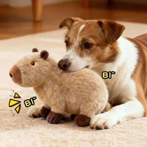 Capybara Dog Squeaky Chew Resistant Pet Plush Interactive Self-entertaining Boredom Buster Molar Stick For Dogs 26Y0227