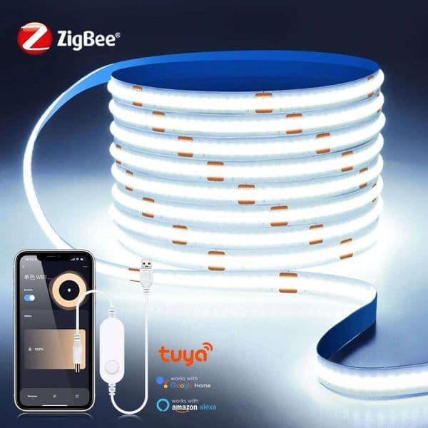 Zigbee 3.0 USB Led tape 320led/m Bedroom Kitchen Light led Strip 5V COB lighting lamps Works with Tuya Smart Life Alexa Z260227