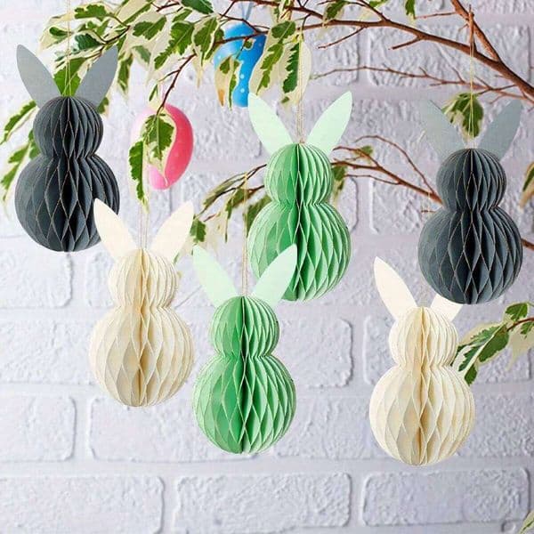 1pc Easter Rabbit Honeycomb Ball Pendant,Party Decoration Pendant,Birthday Party Decoration,Home Decor Hanging Accessory 26H0227