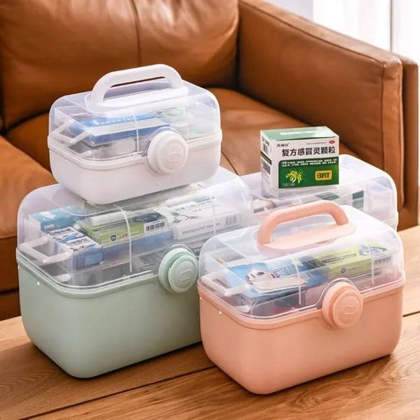 Bestseller Family Medicine Box with Anti Slip Handle Multi Layer Large Capacity Suitcase Drug Storage Boxes Portable First Aid Kit ddmytues
