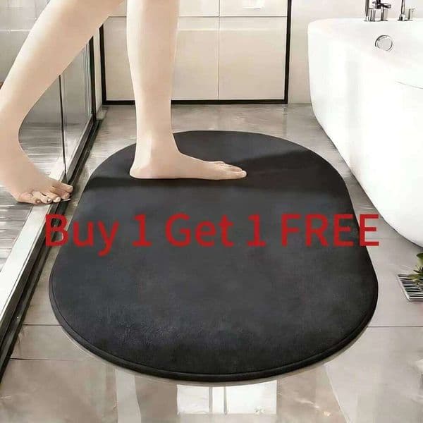 2pc oval bath 40x60cm+40 * 60cm, super soft absorbent bathroom mat, anti slip and washable carpet floor mat for floors, H260227