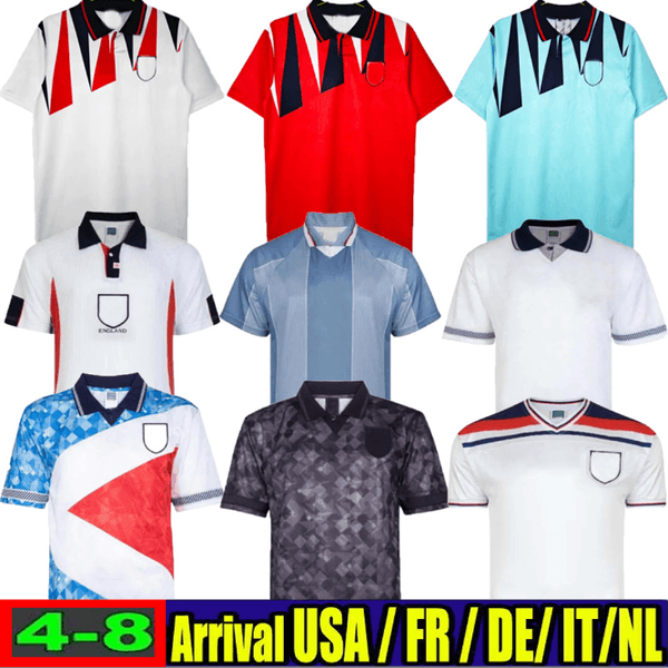 GASCOIGNE SOUTHGATE ENGLANDs Retro Soccer Jerseys 90 96 Euro SHEARER OWEN 98 Kids Vintage shirts ROONEY GERRARD LAMPARD 2000 02 04 06 England RetroSoccer Jersey