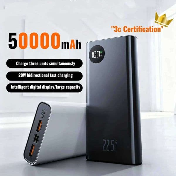 120W Bank Super Fast Charging 50000mAH High Capacity Portable Mobile Power Support For Iphone 2025 H260227