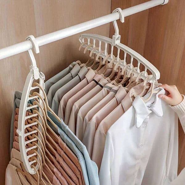 1PC Multi-Hole Space-Saving Clothes Hanger! Foldable for Home/Bedroom/Travel Fits Pants/Shirts/Skirts 26Y0227