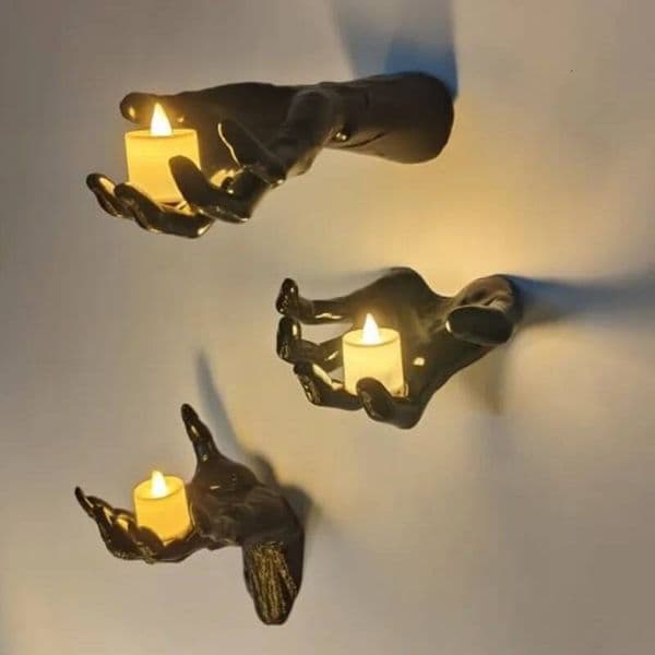 Bestseller Christmas decorations, mounted creepy hands, life-size horror hands for gothic wall decoration to place candles ddmytues
