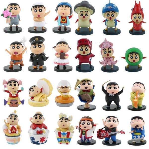 1Set Crayon Shin Chan Action Figure Cartoon Japanese Kawaii Figurines Collectibles Movie Peripheral Toy Gifts for Children T260226