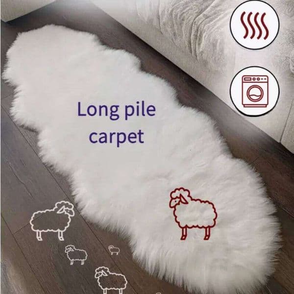 European-style imitation wool carpet for living room, plush sofa window pad, bedside blanket, tea table long pile. H260227