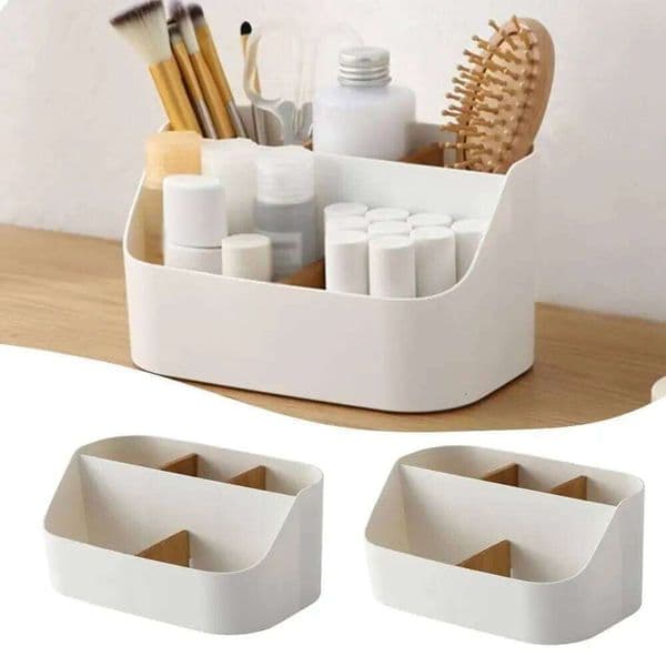 Desk Supplies Makeup Cosmetic Desktop Organizer Plastic Storage Dividing Box for Office Living Room 26Y0212