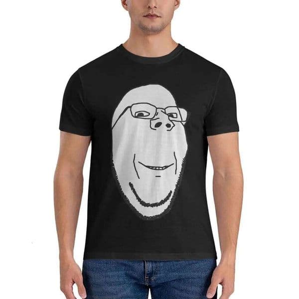 Smiling Wholesome Wojak Soyjak T-Shirt for Men Cotton Plus Size T Shirts Men's Short Sleeve O-Neck Summer Clothes Tops S-6XL C260227