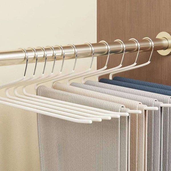 AOBT 5/10PCS Anti Slip Goose Shaped Rack Traceless Storage Drying Rack, Home Clip, Wardrobe Pants Hanger 26Y0227