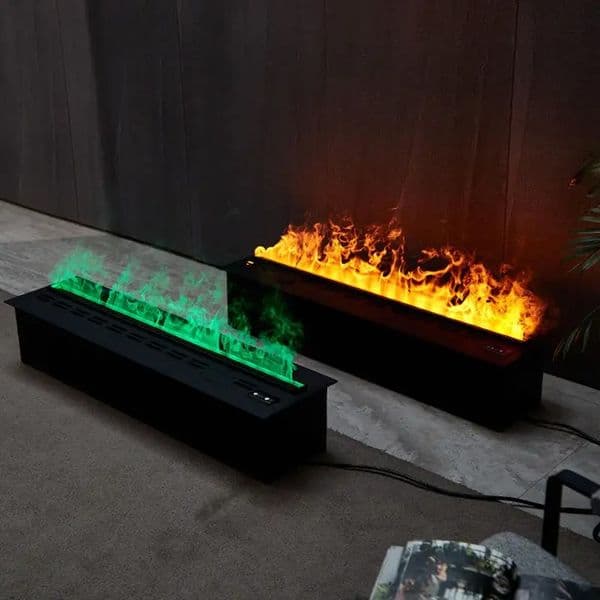Freestanding Electric Fireplace with Steam Water Vapor | Remote Control & Customizable Decorative Flames