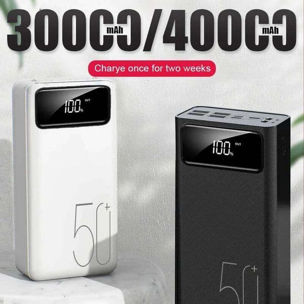 30000mAh/40000mAh Power Bank Micro USB QC Fast Charging Outdoor Camping Powerbank LED Display Portable External Battery Charger H260227