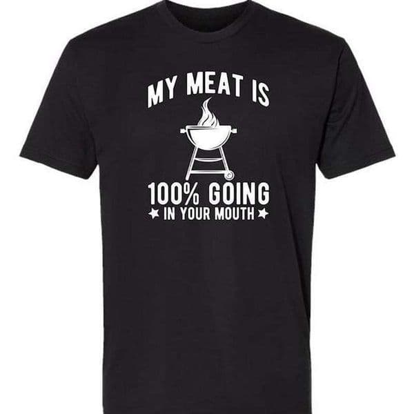 European size pure cotton Funny BBQ My Meat Unisex Golf Gift Tee
