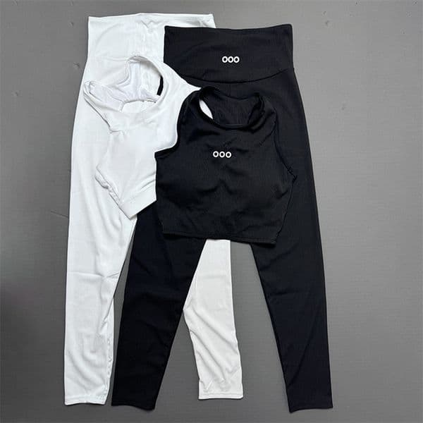 Designer Letter Print Yoga Vest High Waist Tight Pants Outfit For Women Summer Sports Tank Tops Sweatshirts Leggings Sportswear 2 Pieces Set