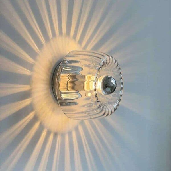 LED Sconce Creative Round Glass Lighting Indoor Outdoor Wall Mounted Lamp Ceiling Light for Living Room Bathroom Porch Decor Z260226